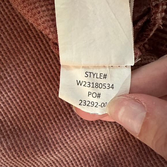 prAna Waffle Knit Hoodie Pullover Sweatshirt Women’s Small Mauve Organic Cotton - Picture 6 of 9